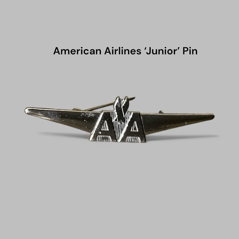 American Airlines Commemorative Junior Pin Silver Toned Metal